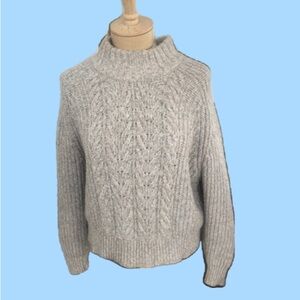 Cozy Gray Cable Knit Sweater